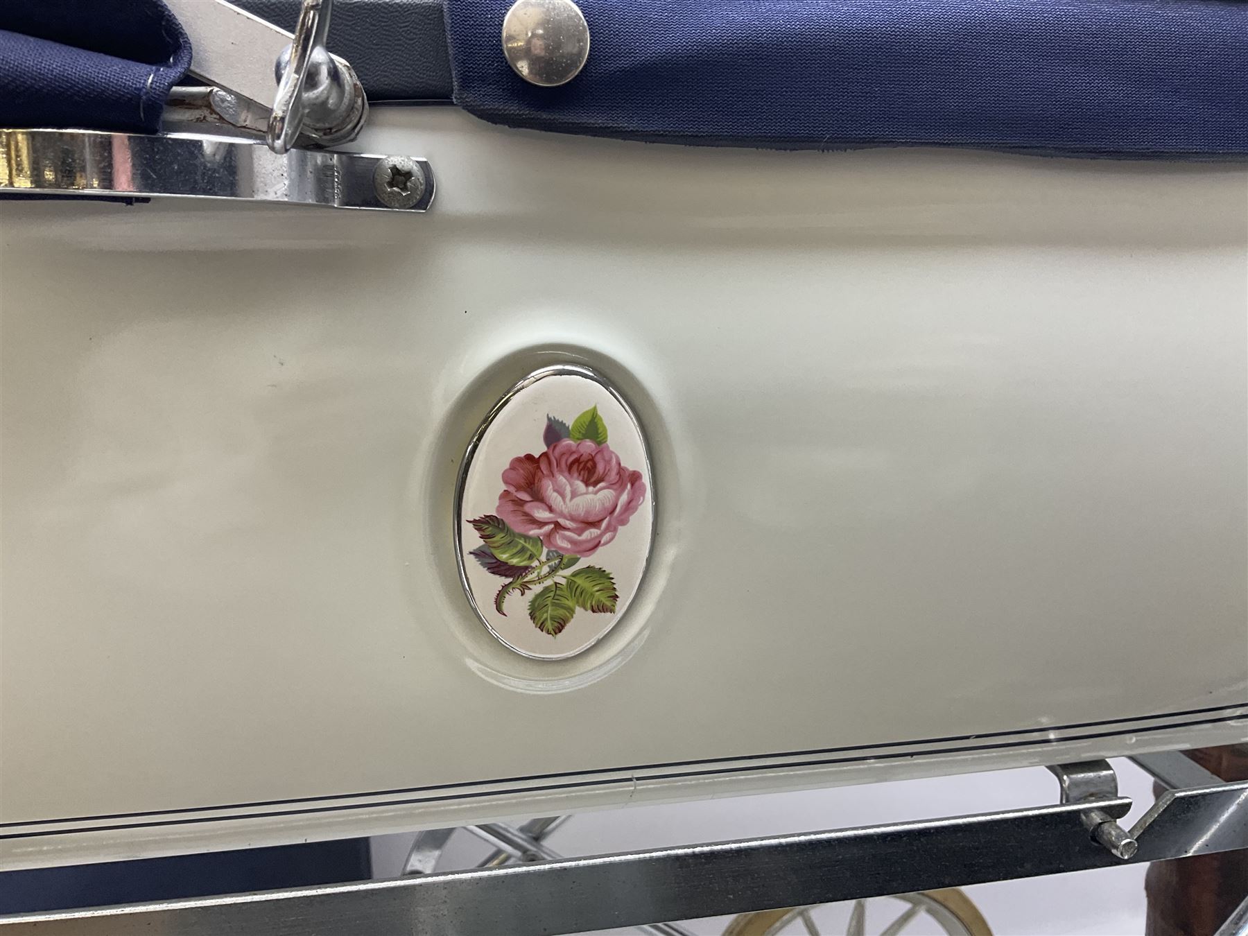 Silver Cross style dolls pram, copper warming pan with turned wooden handle, family Bible, Whitby Ordnance Survey maps etc, and a wooden barometer in the form of an anchor