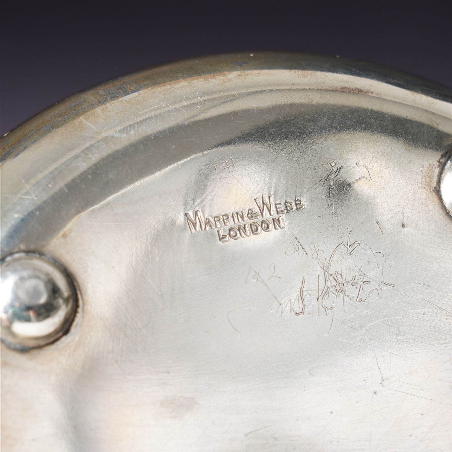 Late VictoriansSilver two handled circular bowl on compressed bun feet D16cm Sheffield 1899 Maker Mappin & Webb