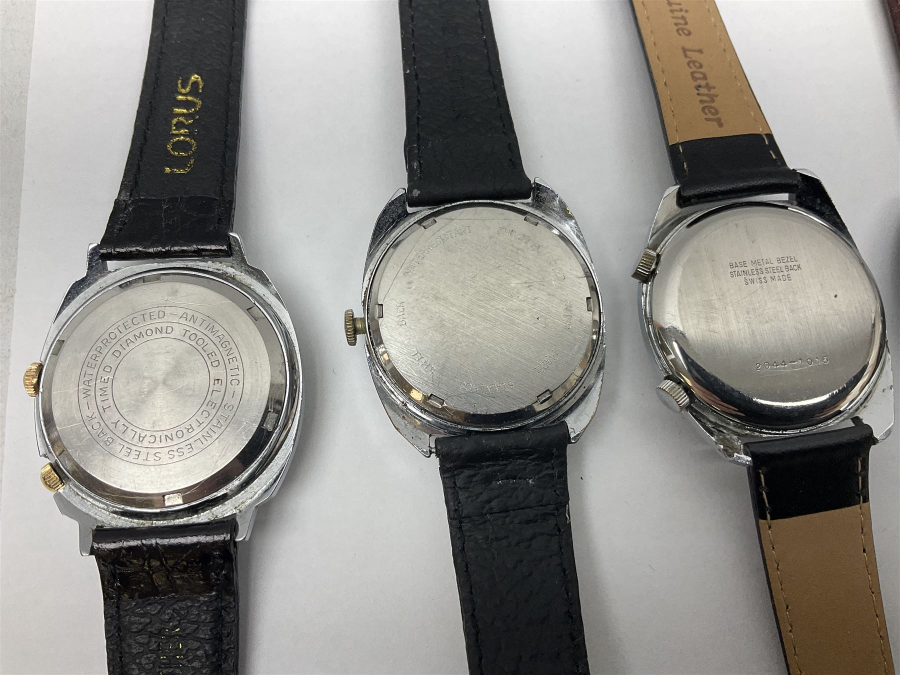 Two automatic wristwatches including Tara and Helbros and six manual wind wristwatches including Memostar alarm, Belmont alarm, Lanco, Tegrov, Superoma De Luxe and Services (8)