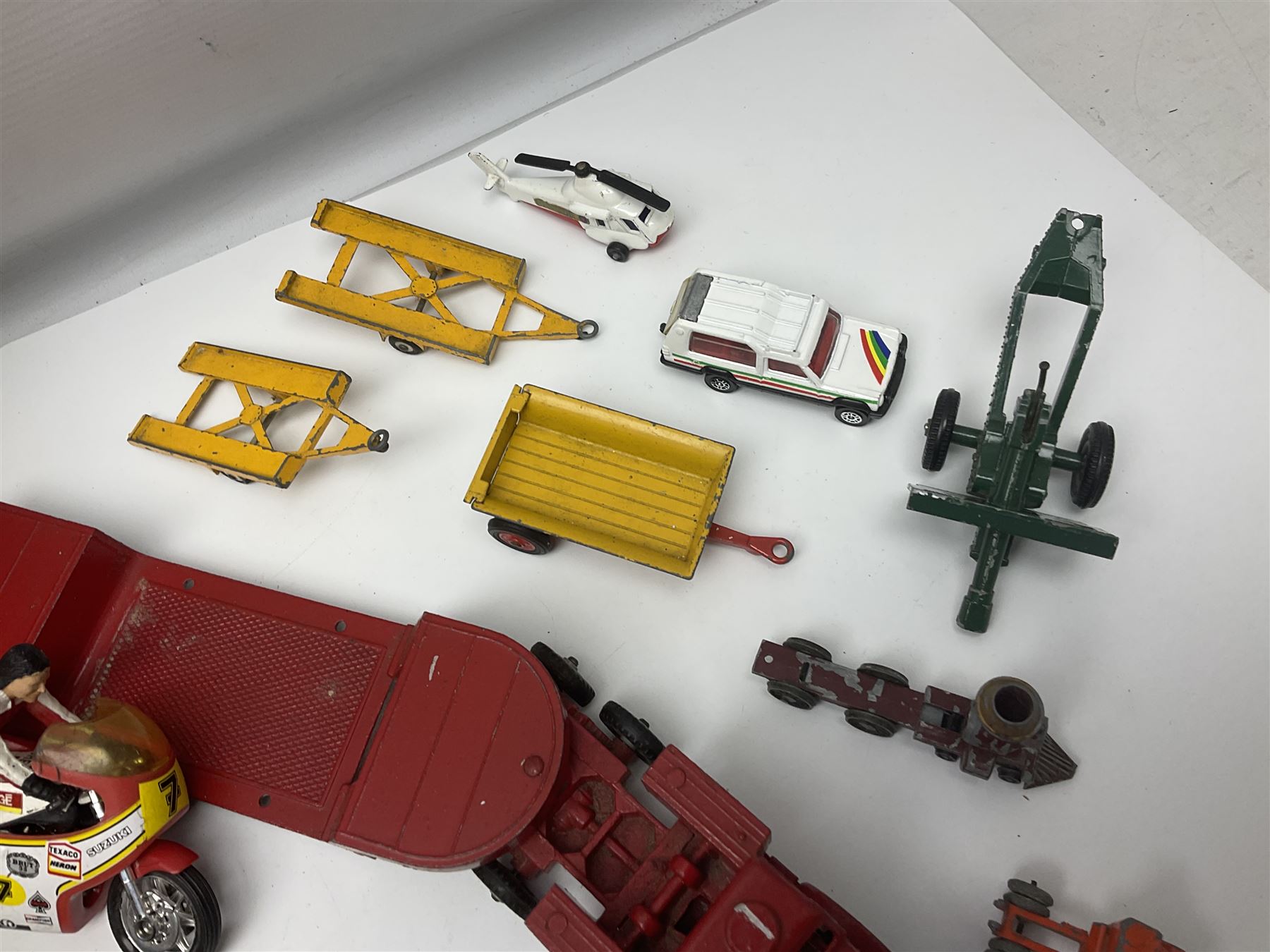 Various makers - Matchbox Superkings Snorkel Fire-Engine No.K-39 and King Size Scammell Tipper Truck No.K-19; both boxed; and large quantity of unboxed, playworn and repainted models by Dinky, Corgi, Lesney, EFE, Micromachines etc