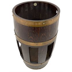 R. Alister & Co. Ltd of Dursley - early 20th century coopered oak barrel stick stand