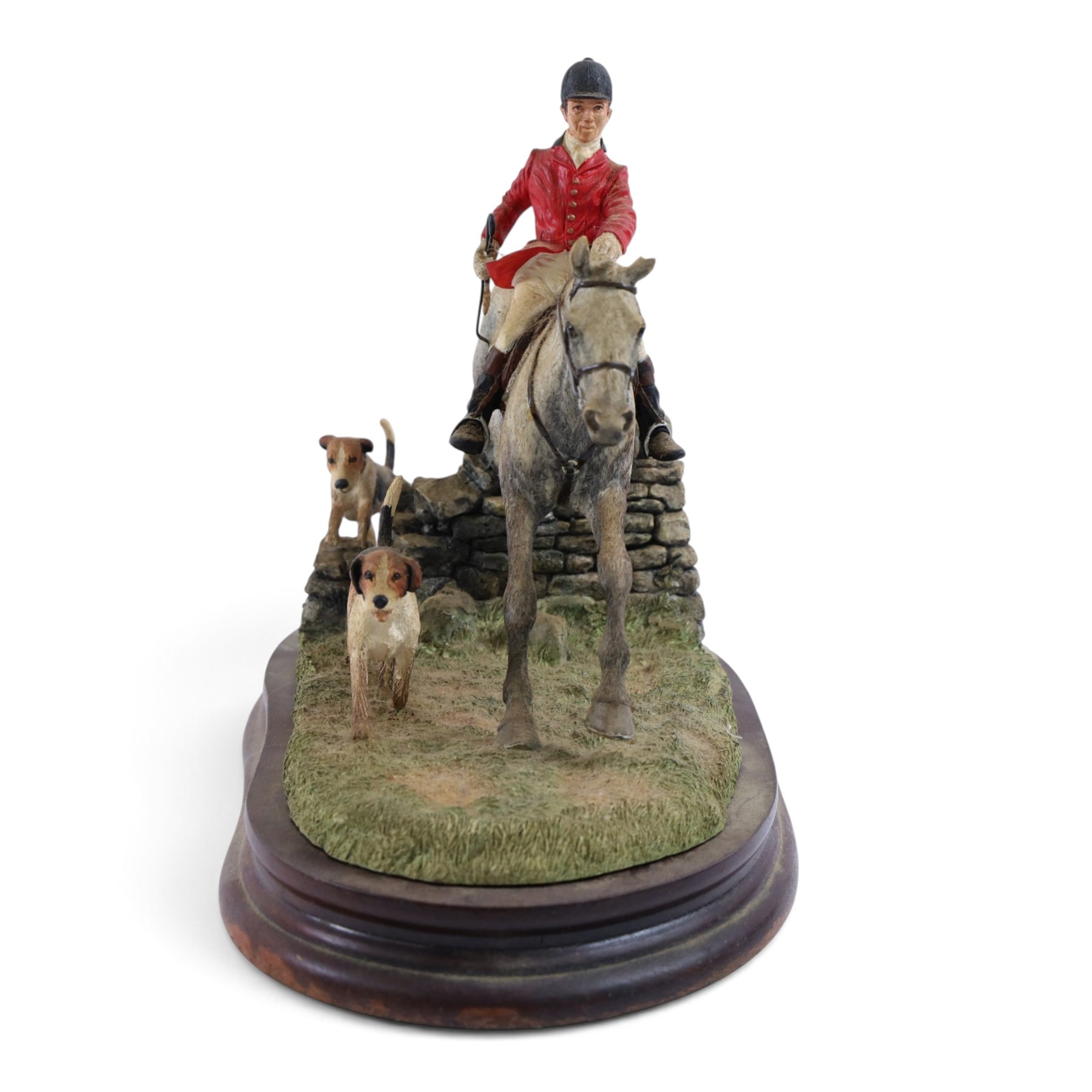 Border Fine Arts A Day with the Hounds, upon a wooden base, H21cm