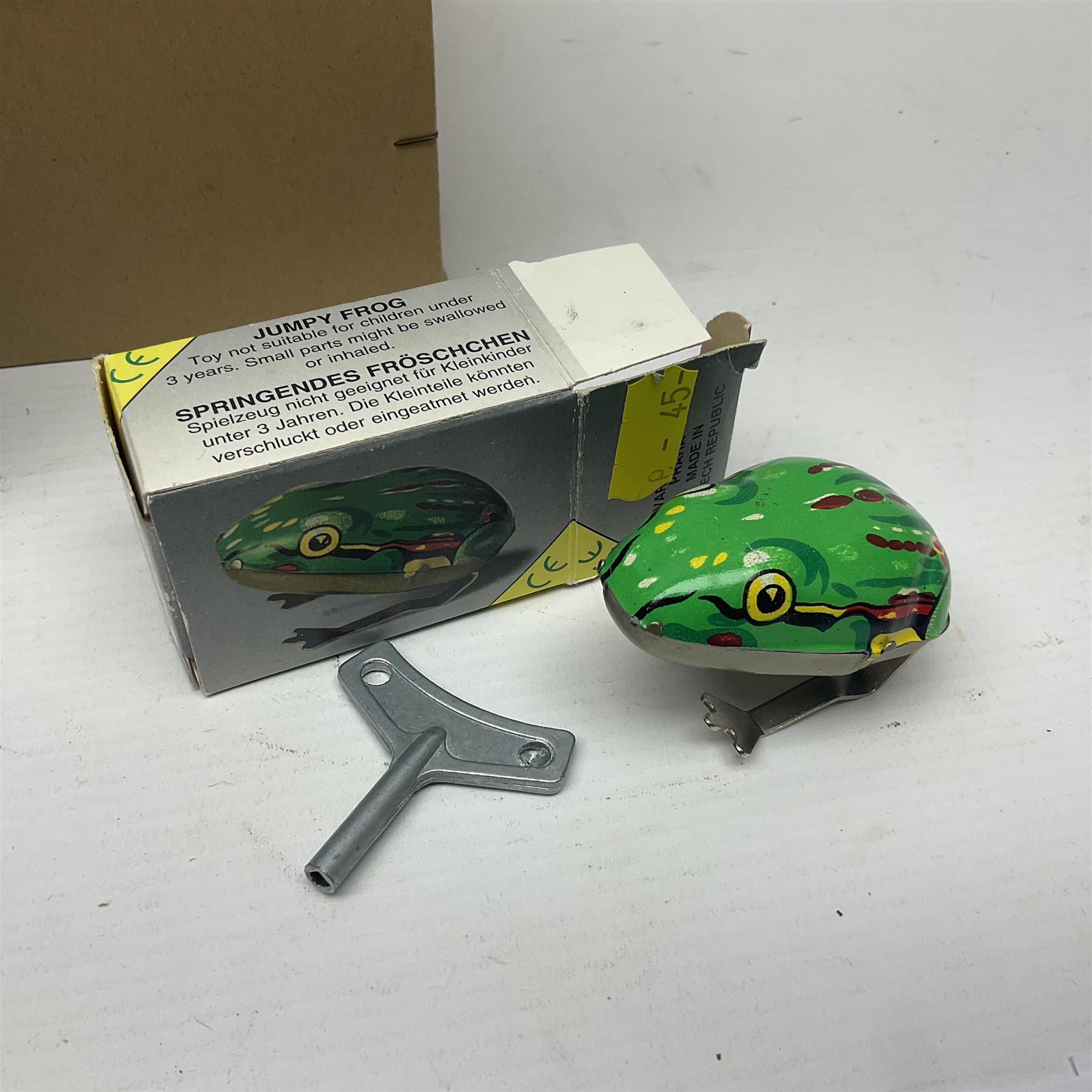 Twenty six tinplate models to include Ferris Wheel and Performing Circus Elephant, marked JW, further similar examples such as Duck on a Bike, Clown on Roller, Carousel; Popeye Tin Speedboat; Looney Tunes Wind Up Cars and Express Train; various international examples, MS107 Jumping Bambi, Pop Pop Boat, jumping frogs, pecking chickens etc; both boxed and loose