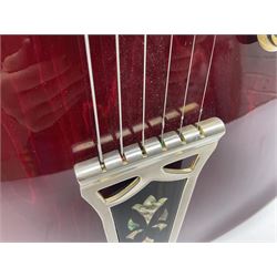 American Gretsch Super Chet semi-acoustic guitar, 1960s/70s, with 'pots' on scratch plate, serial no.5 2071, L111cm overall;  in original hard carrying case  