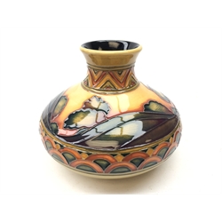  Moorcroft Second Dawn Eventide pattern squat vase, designed by Kerry Goodwin, H11cm   