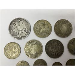 Approximately 210 grams of Great British pre 1920 silver coins, including George IIII 1822 crown, Queen Victoria 1884, 1888, 1894, 1897 and two 1902 halfcrowns etc