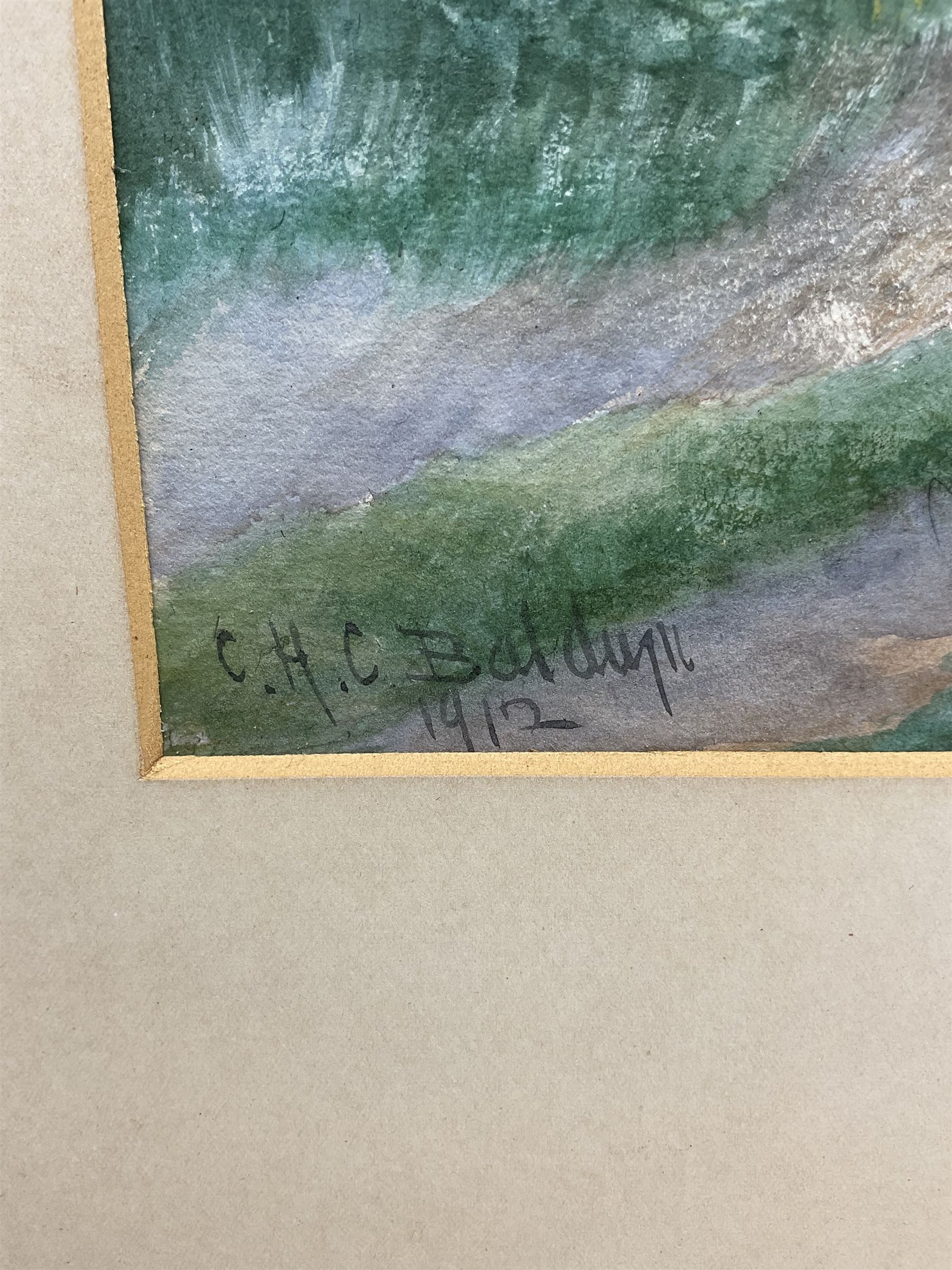 Charles Henry Clifford Baldwyn (British 1859-1943): 'Heralds of Spring', watercolour signed and dated 1912, titled verso 45cm x 30cm (mounted) 
Notes: Baldwyn was a Worcester artist, starting work at the Royal Worcester porcelain factory at the age of 15. He was most famous for his beautiful paintings of swans in flight.