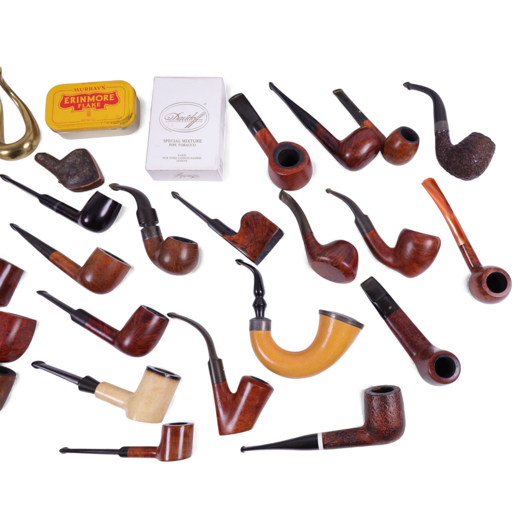 Karl Hart Schwetzingen cigar mould, together with a collection of pipes, including makers Carey, Stanwell, Dunhill etc