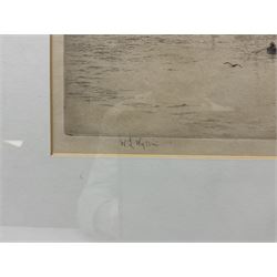 William Lionel Wyllie (British 1851-1931): 'Villefranche', drypoint etching signed in pencil 18cm x 39cm