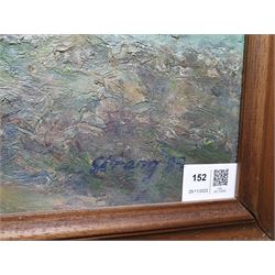 Michael James Strang (Cornish 1942-2021): Smeaton's Pier St Ives viewed from Wharf Road, oil on board signed and dated '87, 60cm x 90cm