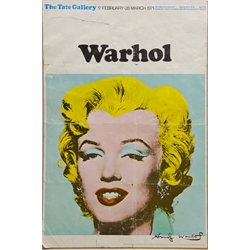  Andy Warhol (American 1928-1987): Marilyn Monroe 'Warhol', original lithograph poster 'Warhol', exhibition at The Tate Gallery 17 February-28 March 1971, signed in pen by Andy Warhol 76cm x 51cm unframed  