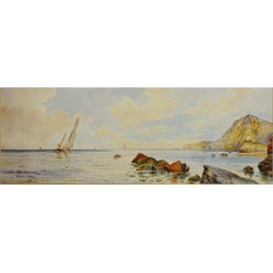  Thomas Sidney (19th/20th century): 'Lantern Hill Ilfracombe', watercolour signed and titled 24cm x 65cm   