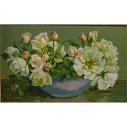  Still Life of Flowers, oil on panel signed by Stella Lane 19cm x 31cm and another Still Life signed by W.K. Fleming max 38cm x 53cm (2)  