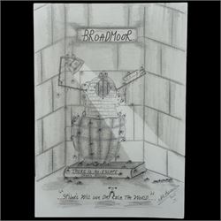 Charles Bronson (Charles Arthur Salvador) (British 1952-): A comprehensive collection of five hundred mixed media works executed between 2000 and 2025. Produced during the artist’s long-term incarceration, the works are primarily in ink, coloured pencil and mixed media on paper. The collection includes multiple formats: A5 (15 works), A4 (308 works), A3 (164 works) and A2 (13 works). Some are signed and dated; a number are executed on the reverse of official prison documents and other repurposed materials, reflecting the limited availability of art materials within the prison environment. This collection represents the largest body of the artist’s work to be offered as a single lot and has not previously been available on the market. (500) (unframed)

Notes: Dated examples span the period from 2000 to 2025, with the greatest concentration produced between 2012 and 2019 and including a group of recent large-scale works from the final years of the period; approximately twenty percent are undated.