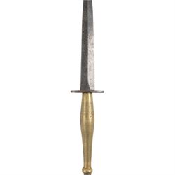 Fairbairn Sykes Fighting Knife, the 17cm double edged blade etched to the ricasso 'F-S Fig...