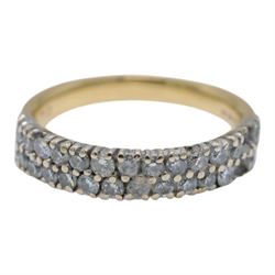 18ct gold diamond half eternity ring, stamped 750