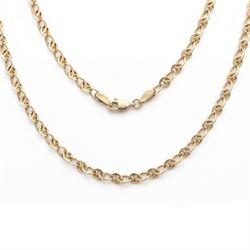9ct gold fancy Mackintosh design link necklace by Cropp & Farr, London import mark 1992