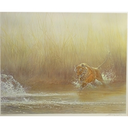 John Seery-Lester (British/American 1946-): 'Ranthambhore Rush', limited edition print No.215/950 pub. 1992 signed and numbered in pencil 58cm x 70cm