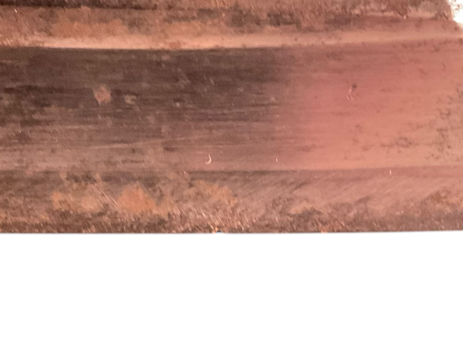 Georgian short sword, with 64cm curved single edge blade, iron guard with side loop and fluted ebony grip, with leather scabbard, L76cm