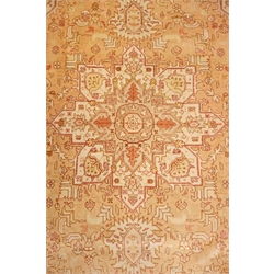  Fine Tabriz (300npsi) beige ground rug, central medallion with repeating border,  205cm x 152cm  
