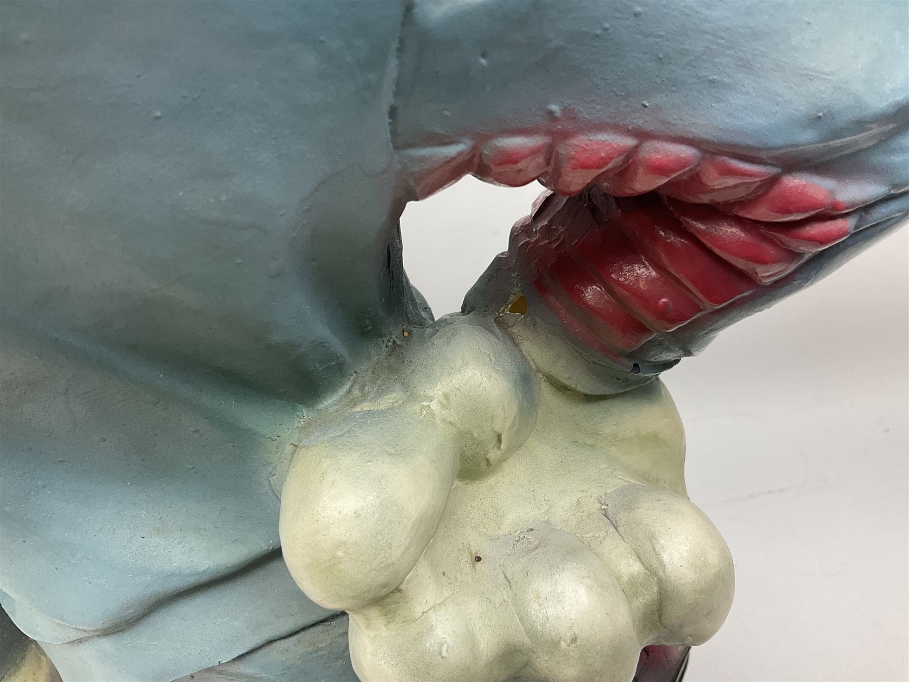 Fibreglass promotional/advertising group of Tom & Jerry, Tom standing wearing a blue track suit with his left hand resting on Jerry's head H63cm