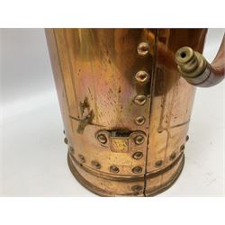 Large copper ‘Waterloo’ fire extinguisher by Read and Campbell Ltd and another Safex example 
