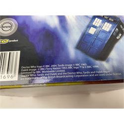 Dr. Who - four boxed collectables by Character Options and Wesco comprising Radio Controlled Dalek, Radio Controlled 1/4 scale K-9, Dalek and Tardis money banks (4)