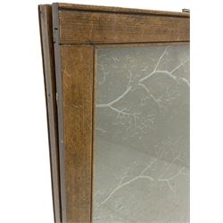 Early 20th century oak cased notice board / display cabinet 