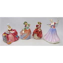  Four Royal Doulton figurines 'Penelope', 'Top O' The Hill', 'Autumn Breezes' HN1911 & 'June' (4)  