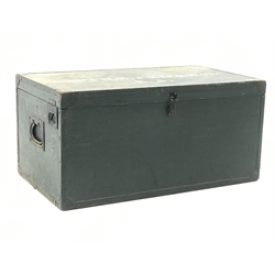  Military metal bound trunk belonging to Capt. H.W. Crickmay, L73cm   