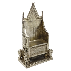  Silver model of 'The Stone of Scone' Coronation seat of the monarchs of Scotland, then England by Richard Lawton, London 1970, H7.5cm  