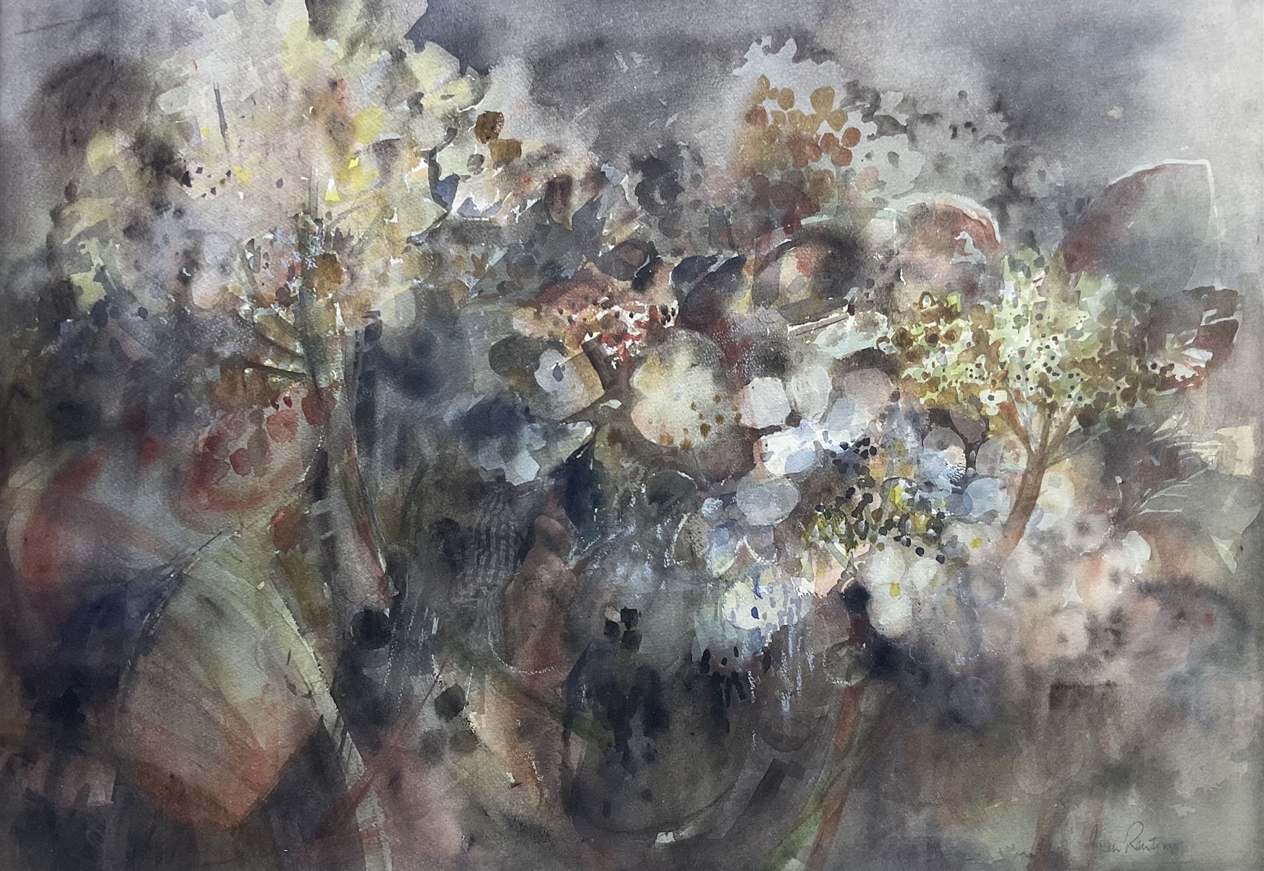 Joan Renton (Scottish 1935-): 'Hydrangea', watercolour signed, titled verso 52cm x 75cm