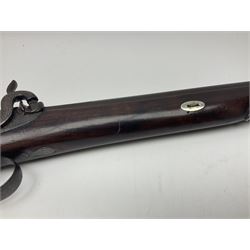 19th century Conway Manchester single barrel percussion shotgun, approximately 15-bore, the 79cm (31