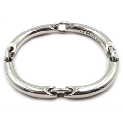 Georg Jensen heavy silver link bracelet, designed by Hans Hansen, London Import mark 1996, boxed