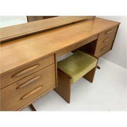 Teak vintage retro dressing table with stool and matching chest