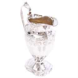 Early 20th century American silver three piece coffee service, comprising coffee pot with ivory insulators to the handle, twin handled sucrier, and cream jug, each of part reeded form chased with foliate swags and bands, each marked for Black, Starr & Frost, New York, also stamped Sterling, Chippendale Exclusive Design, coffee pot H27cm, including handles sucrier H12, including handle cream jug H15.5cm

This item has been registered for sale under Section 10 of the APHA Ivory Act