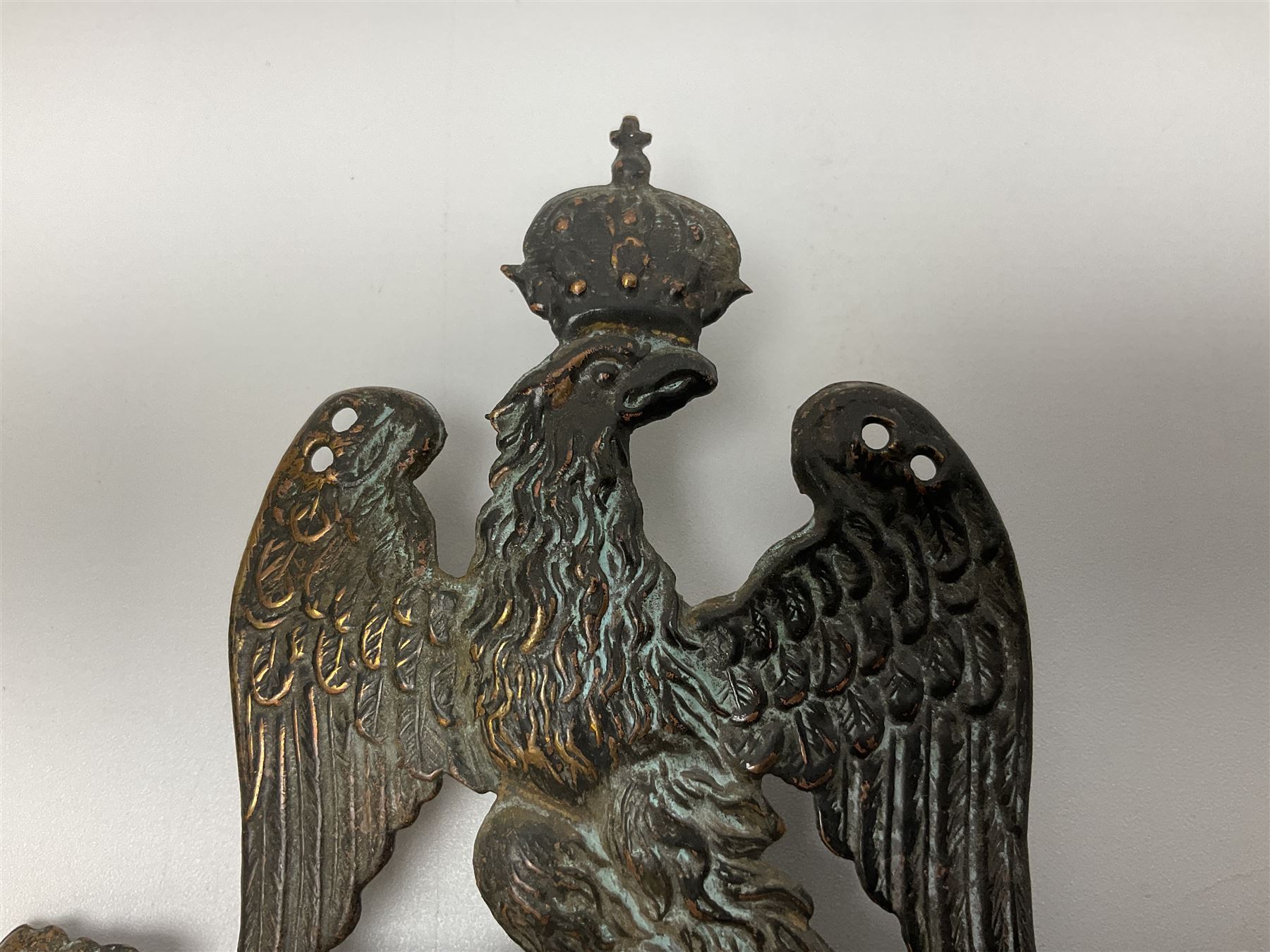 French First Empire Artillery shako plate c1814 H14cm