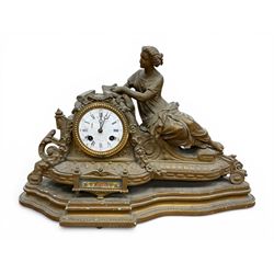 Parisian figural gilt mantle clocks, for restoration 