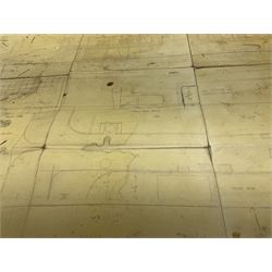 Model of St.Louis Belle paddle boat, L118cm, together with a box of additional parts and model plans by Vic Smeed