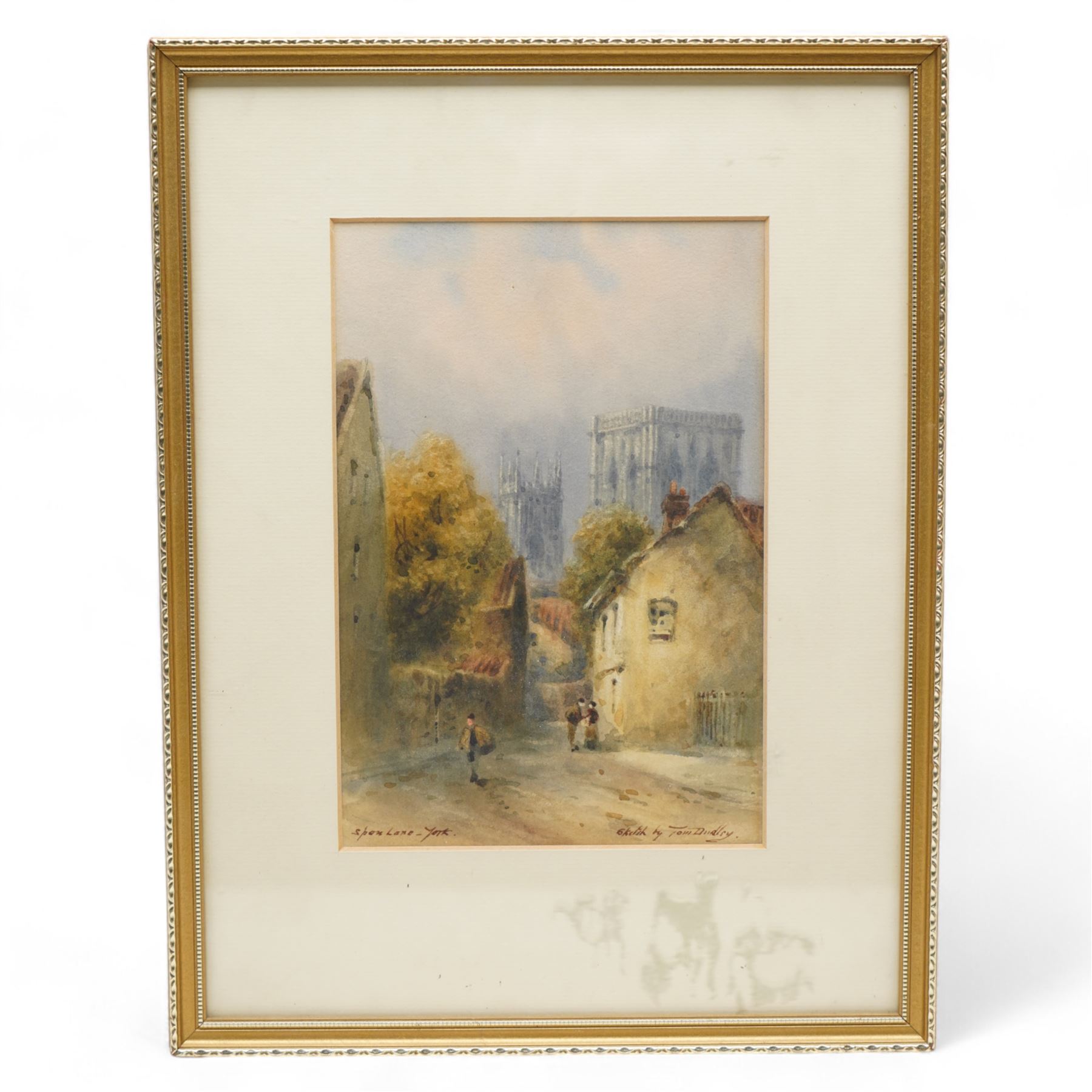 Thomas 'Tom' Dudley (British 1857-1935): 'Spen Lane - York', watercolour sketching signed and inscribed 22cm x 15cm