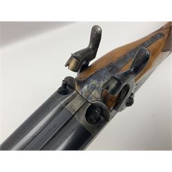 SHOTGUN CERTIFICATE REQUIRED: Fabbrica Armi F.lli Pietta Gussago BS Italy 12-bore side-by-side muzzle loading black powder double barrel percussion hammer gun, retailed by Navy Arms Co. Ridgefield N.J., the 71cm (28
