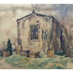 Frederick (Fred) Lawson (British 1888-1968): Redmire Church, watercolour signed and dated 1931, 24cm x 27cm