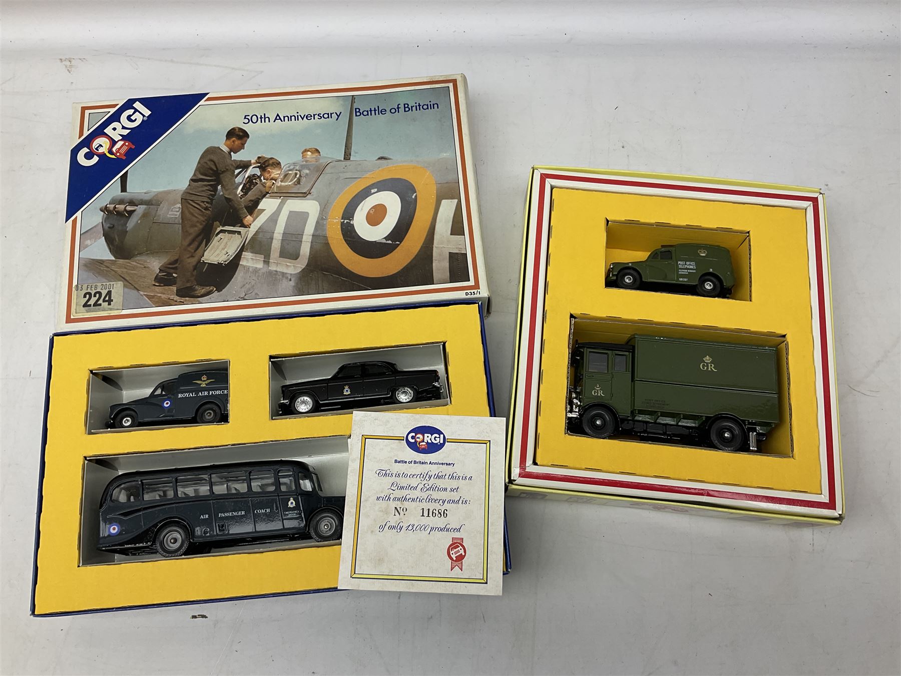 Nineteen boxed Corgi die-cast models sets, to include 50th Anniversary Battle of Britain, The Ruddles, The Bass, Ford- the general utility car, 150th Anniversary Penny Post, White Bread, Charrington etc