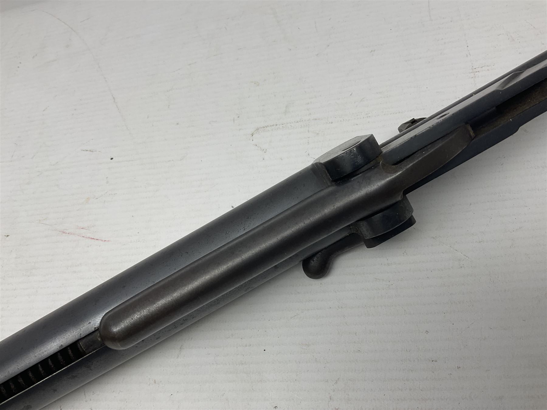 Early 20th century BSA Standard .177 Cal. Air Rifle (No.1), early A prefix number A67, with blued finish, top-loading, push-button underlever action, walnut semi-pistol grip stock with chequered BSA logo L101cm overall; with contemporary canvas case; NB: AGE RESTRICTIONS APPLY TO THE PURCHASE OF AIR WEAPONS.