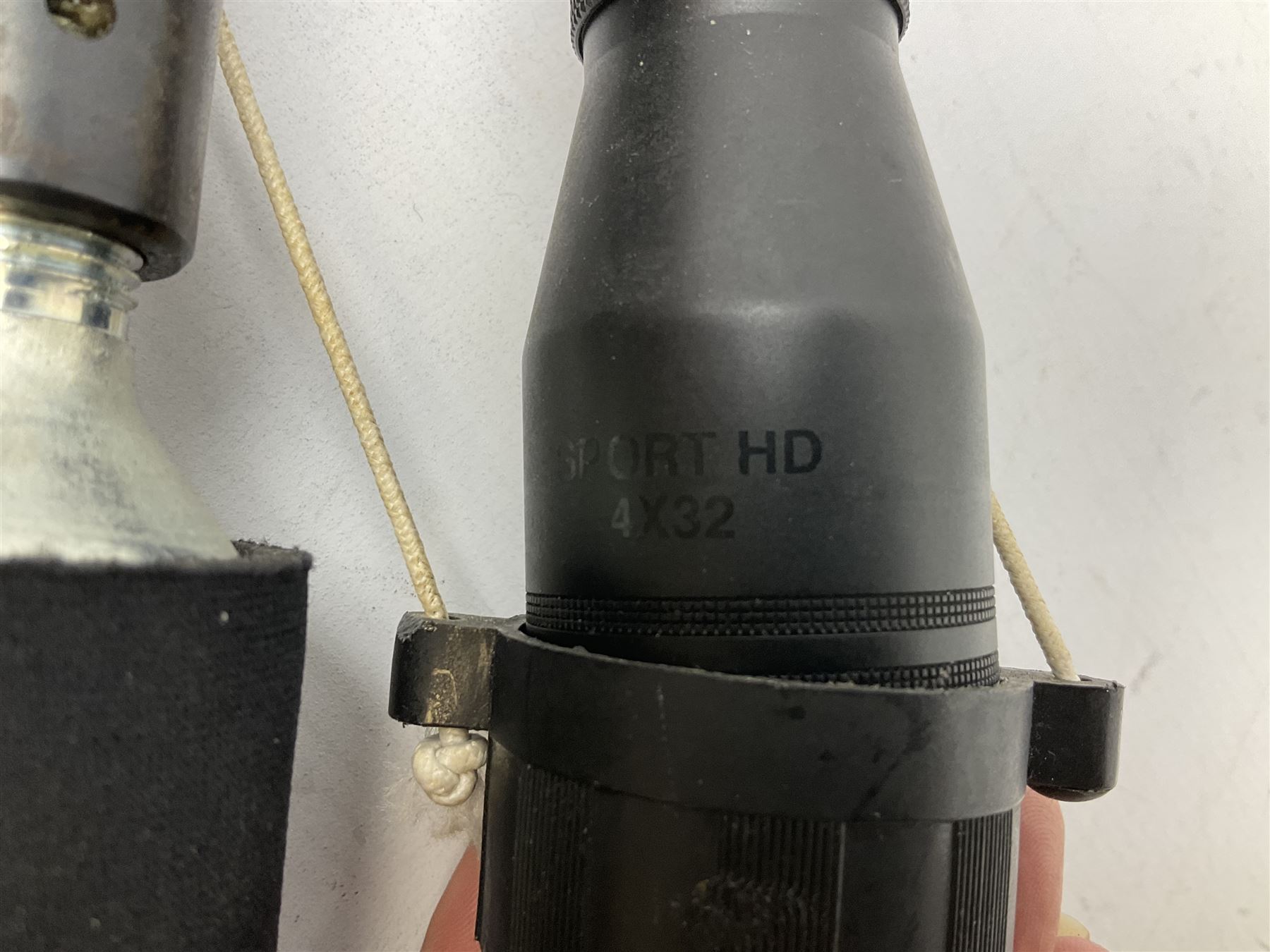 Crosman .22 air rifle with gas cylinder, model AS2250, with bolt action, skeleton stock, moderator and Hawke 4x32 telescopic sight with infra red facility, serial no.803B11493, L88.5cm