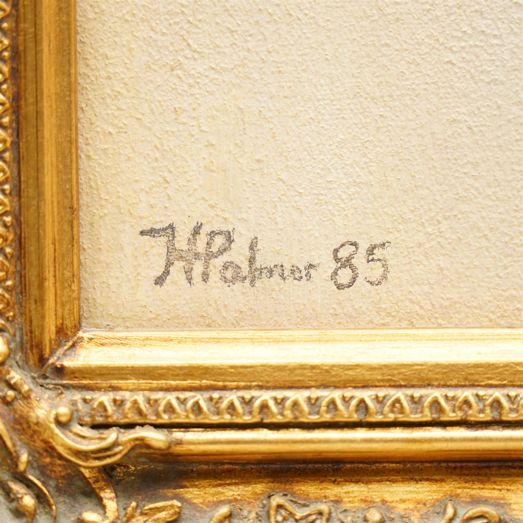 H Palmer (British 20th century): Nude Female Study, oil on canvas signed and dated '85, 40cm x 29cm