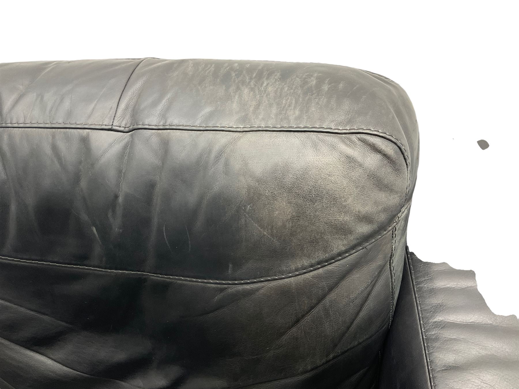 David Paine - 'Tennyson' three seat sofa, upholstered in soft black leather