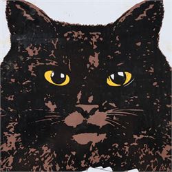 Black Cat Virginia Cigarettes reproduction enamel, H45cm