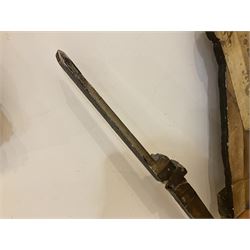 Military Outfitters hand painted life size wooden cut out figure of a WW1 soldier standing at ease holding a gun by his side, marked Stening Signs; hardboard on planked frame H199cm