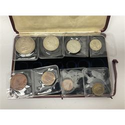 King George VI 1937 specimen coin set, fifteen coins from farthing to crown including Maundy money, cased